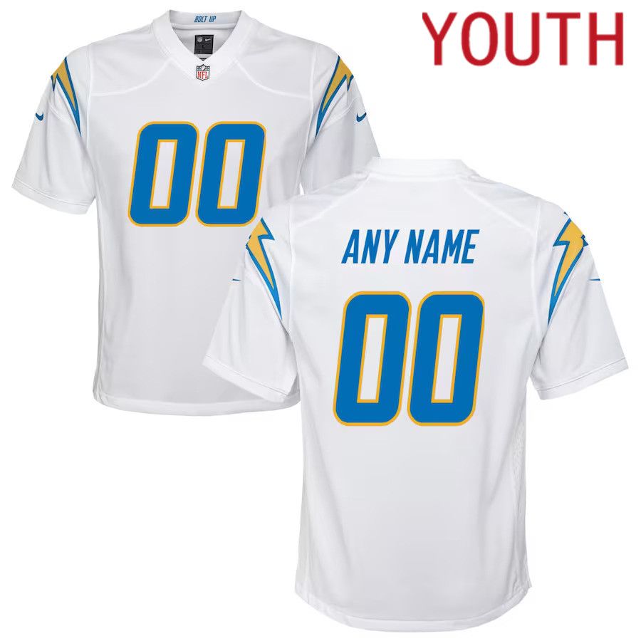 Youth Los Angeles Chargers Nike White Custom Game NFL Jersey